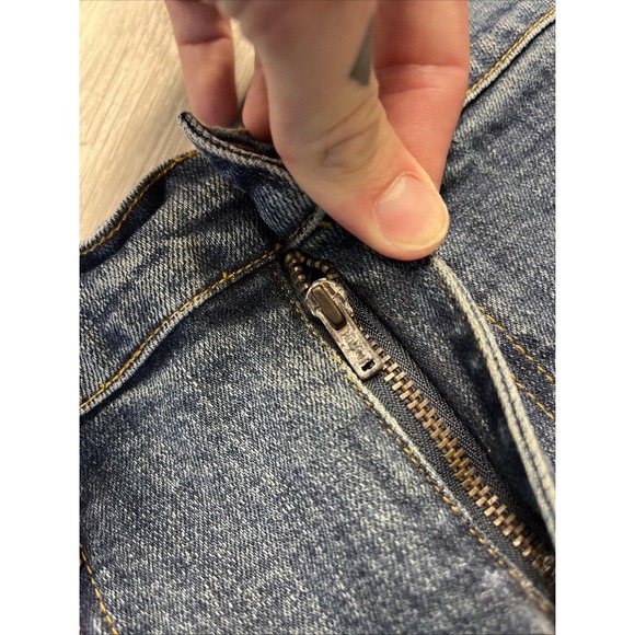 Vintage 90s Ralph Lauren Polo Jeans Co Denim Back Slit Skirt Size 8 - Picture 6 of 10